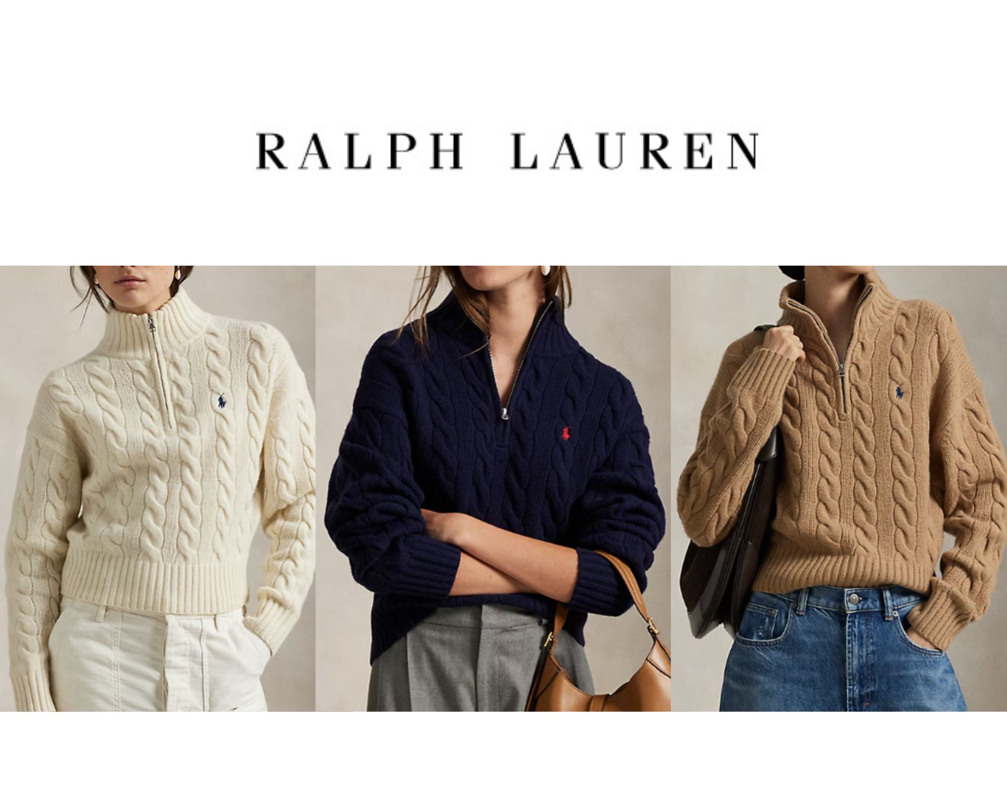 Polo RALPH LAUREN】SALE☆ ケーブル ハーフジップ セーター (POLO
