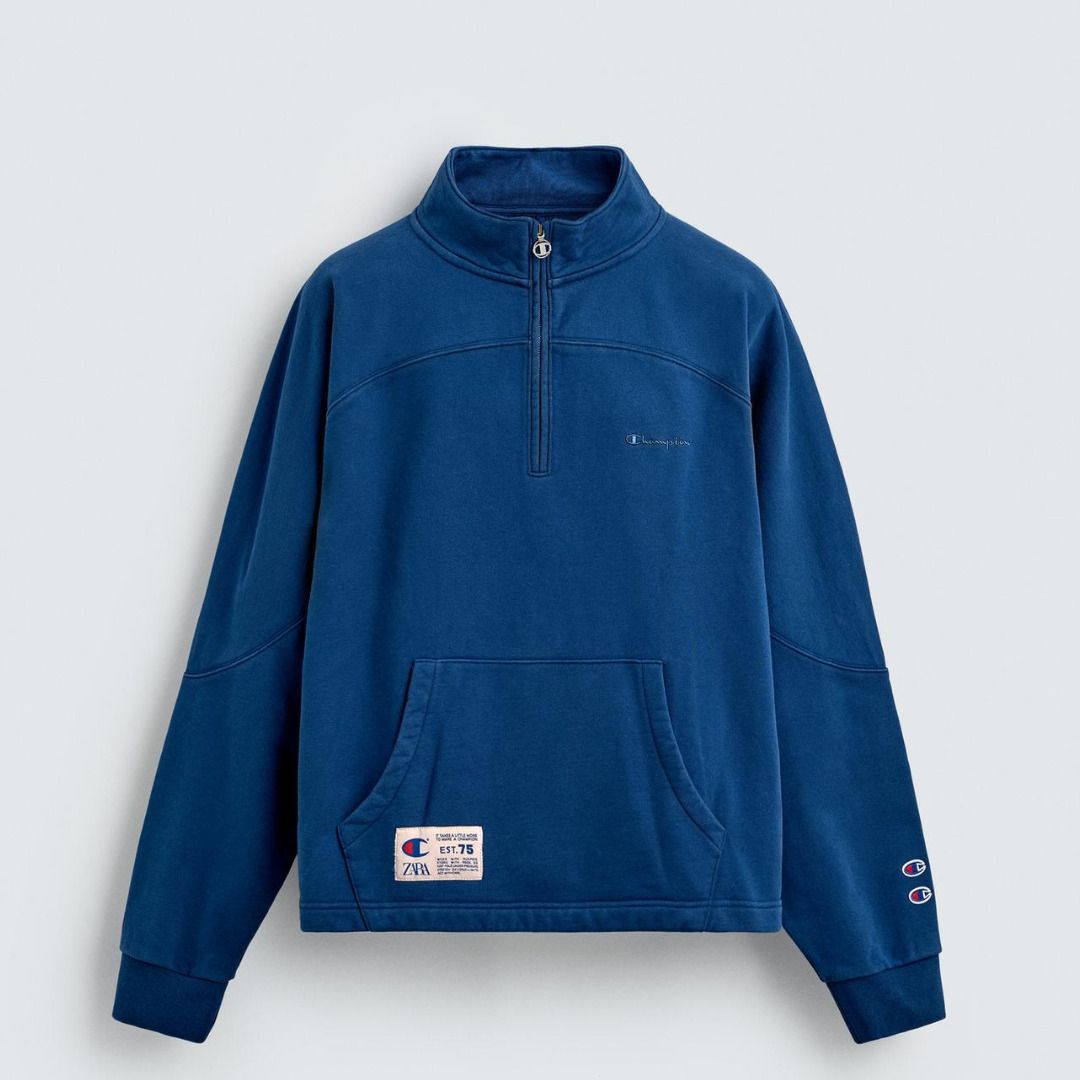 ZARA］CHAMPION X ZARA ジッパーネック スウェットシャツ (ZARA