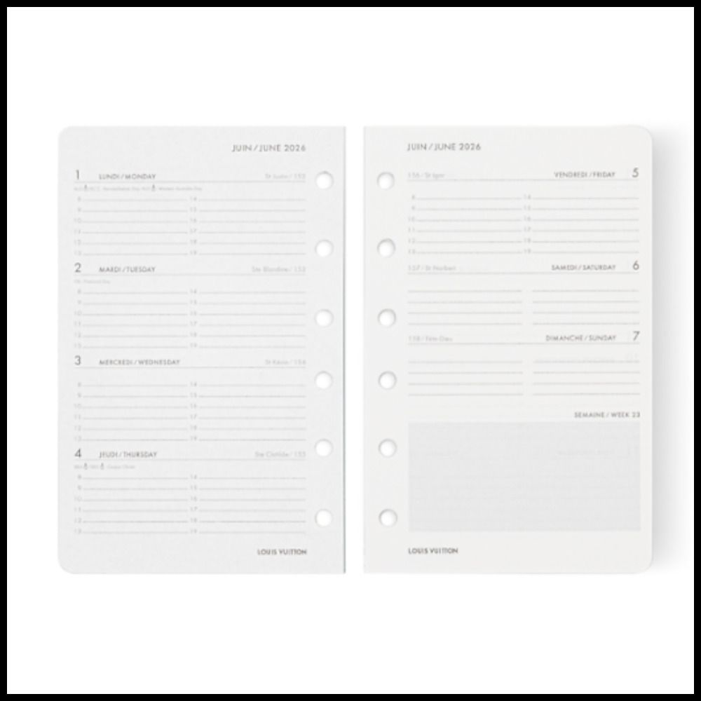 心躍る旅の芸術♪】ルイヴィトン 手帳レフィル PM 2026年版 (Louis