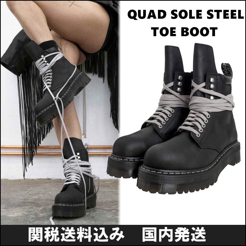 Rick Owensx Dr. Martens】QUAD SOLE STEEL TOE BOOT (RICK OWENS