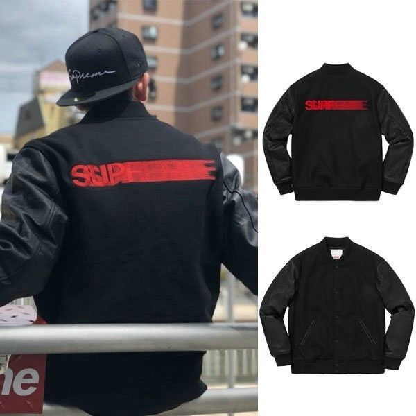 Supreme Motion Logo Varsity Jacket Black シュプリーム ロゴ