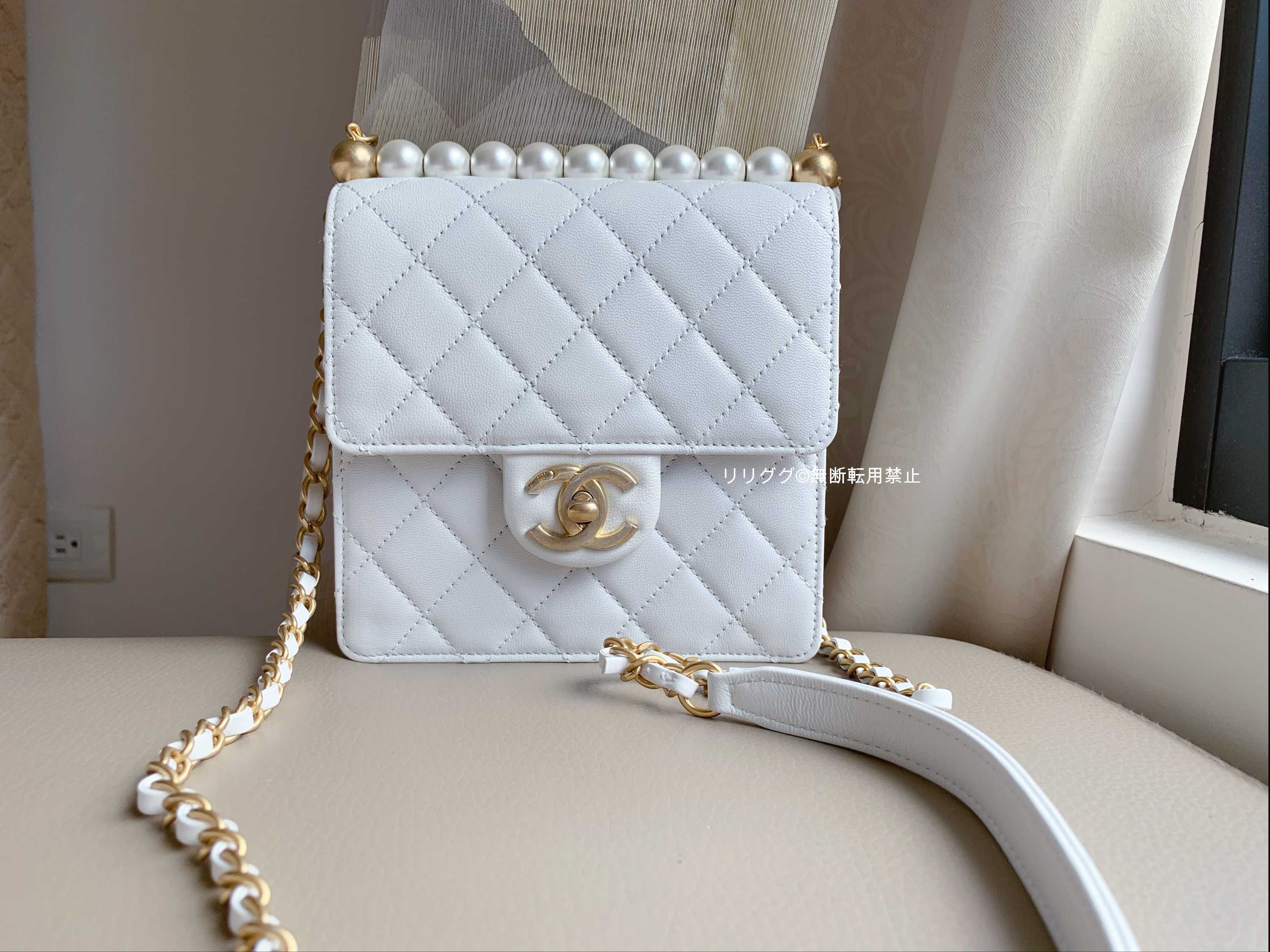 シャネル)AS0584フラップ バッグ パールハンドル ゴールド金具 (CHANEL