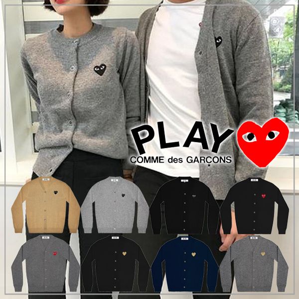 COMME des GARCONS】PLAY メンズ ハートロゴ カーディガン (COMME des