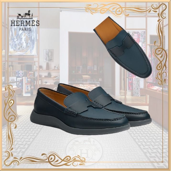 日本未入荷! 【エルメス】 モカシン ドン ローファー ネイビー (HERMES