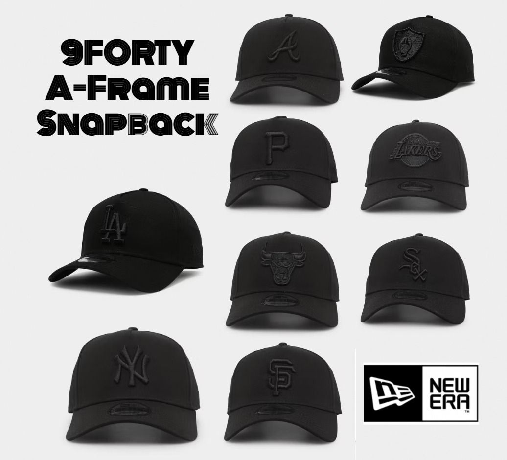 NEW ERA ☆ 9FORTY A-Frame Snapback ブラック キャップ 限定品 (New