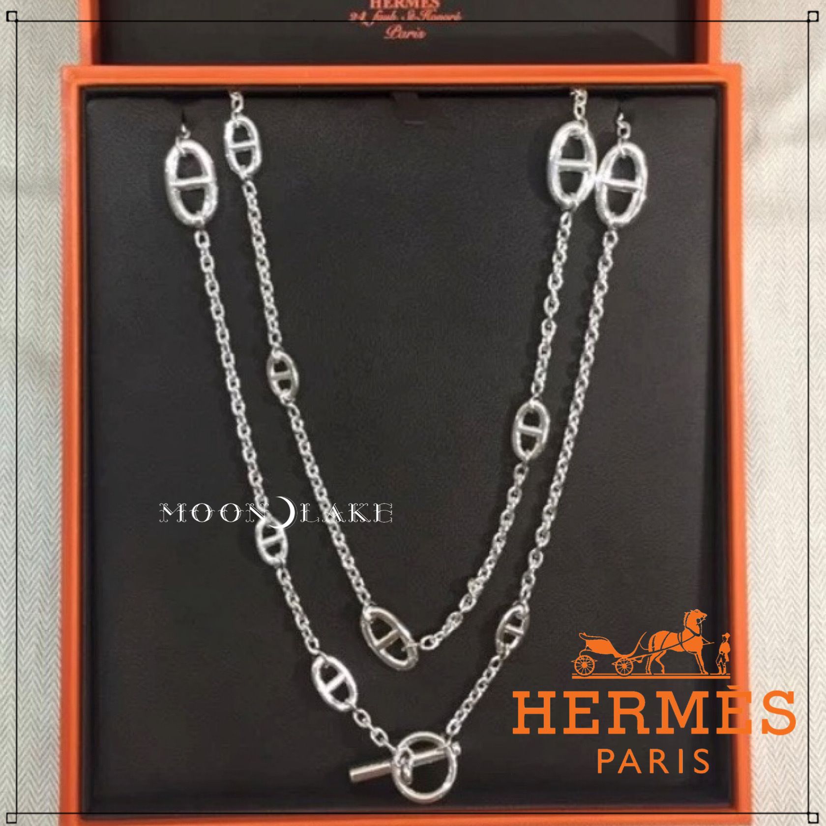 人気♪》 エルメス ファランドール80 ロングネックレス (HERMES