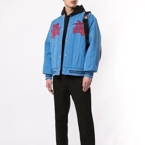 Supreme Pinstripe Varsity Jacket シュプリーム スタジャン (Supreme