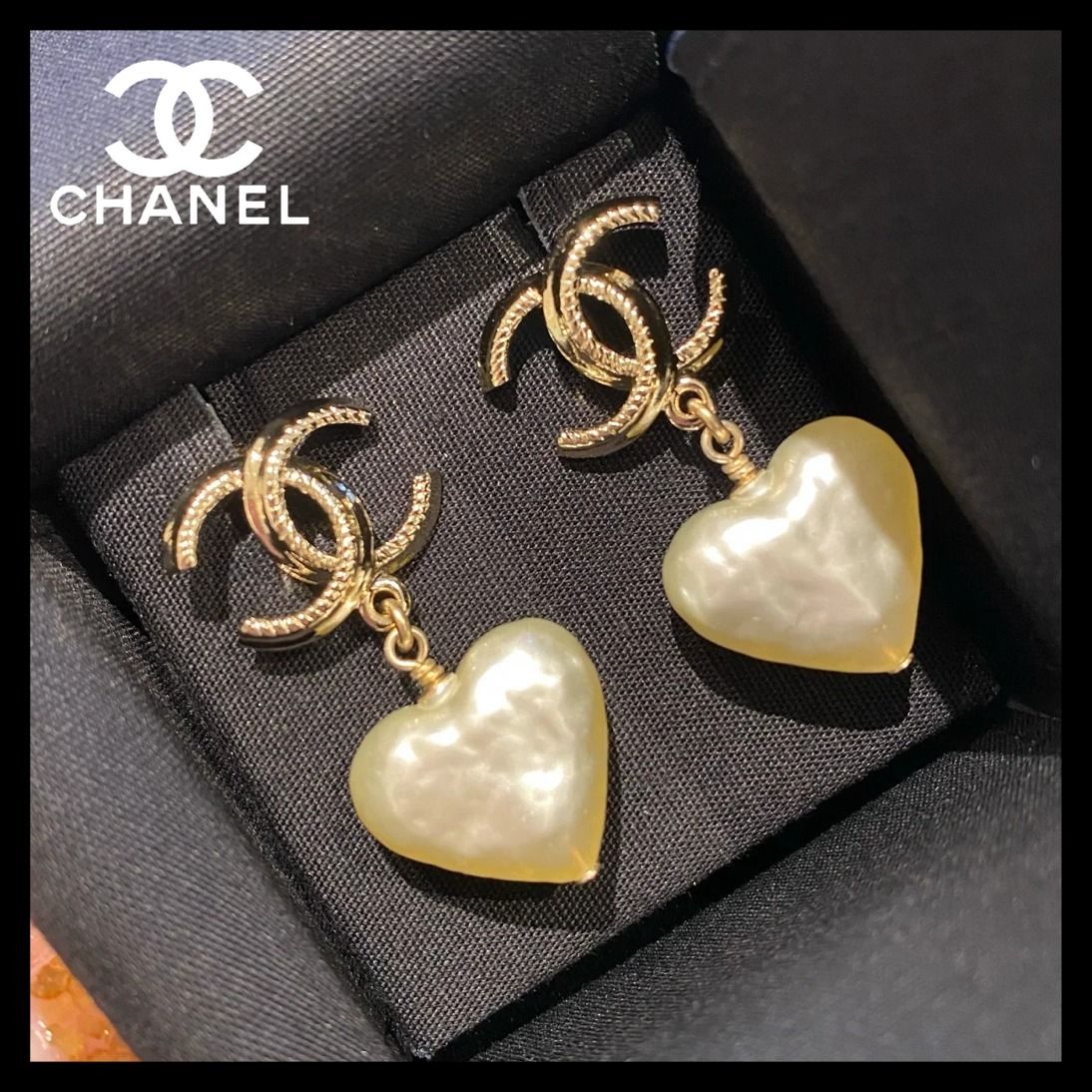 ハート型のパールが可愛い♡】CHANEL ピアス (CHANEL/ピアス) AB7529