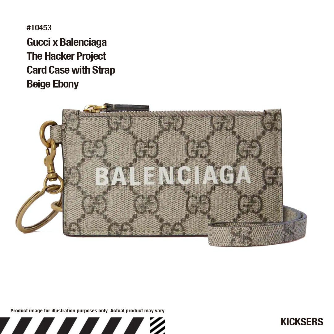 バレンシアガ コラボ Gucci Balenciaga Card Case Strap Beige (GUCCI