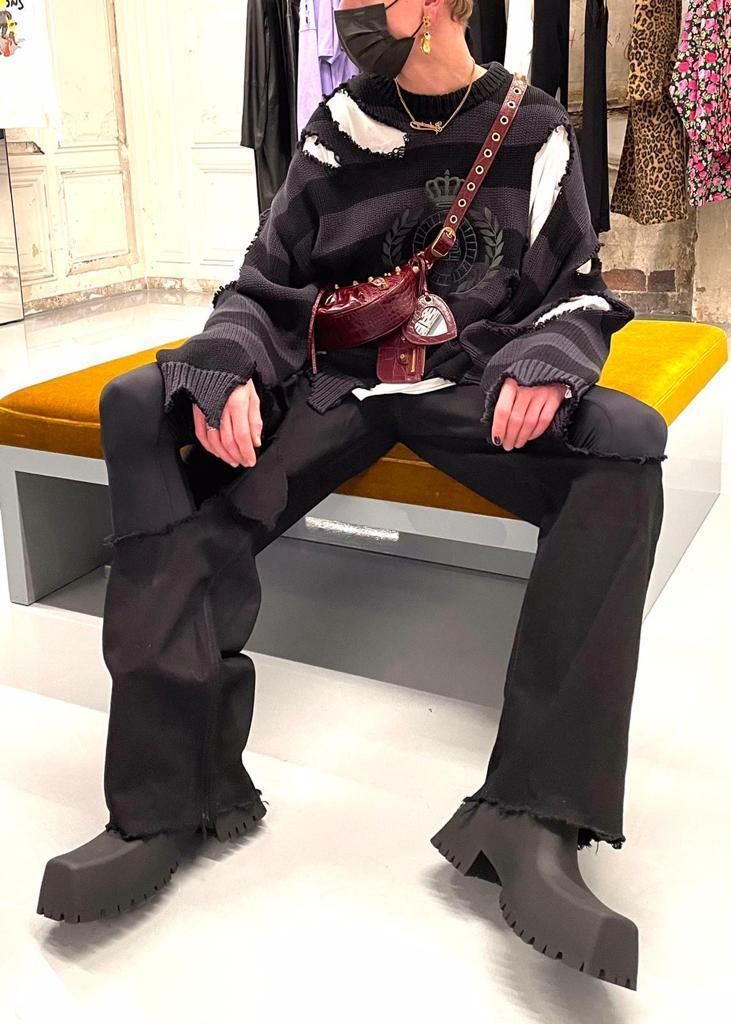 BALENCIAGA】トルーパーブーツ Rubber ラバー ブラック (BALENCIAGA