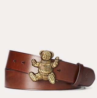 限定セール☆Polo Ralph Laurenポロベアーバックル レザーベルト