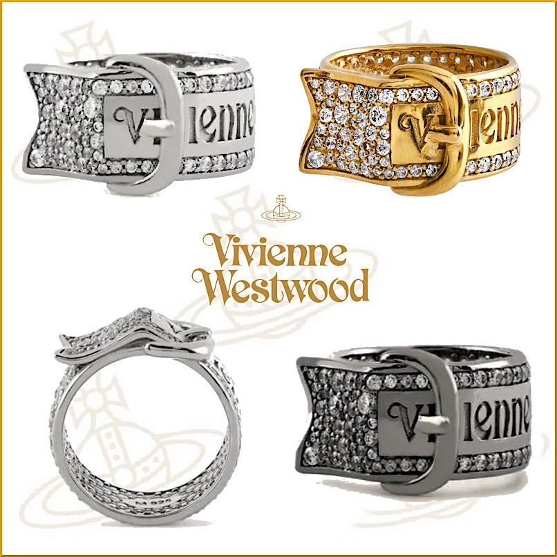 22SS新作☆vivienne westwood☆PAVEロゴベルトリング (Vivienne