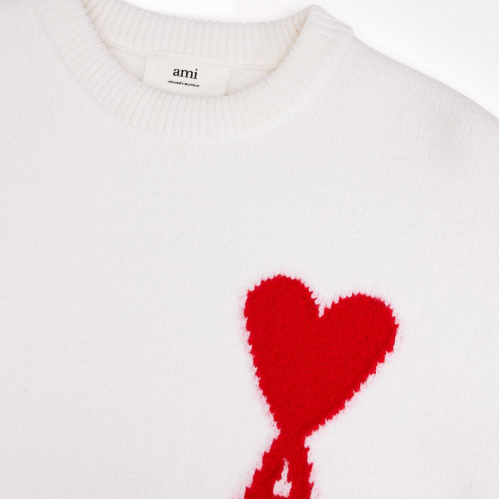 AMI PARIS｜アミパリ 男女共用 ハートロゴ オーバーサイズニット (AMI