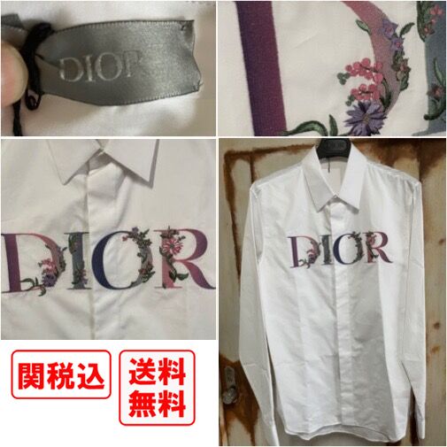 関税・送料込 DIOR FLOWERS ブランドロゴ 刺繍 シャツ (Dior/シャツ