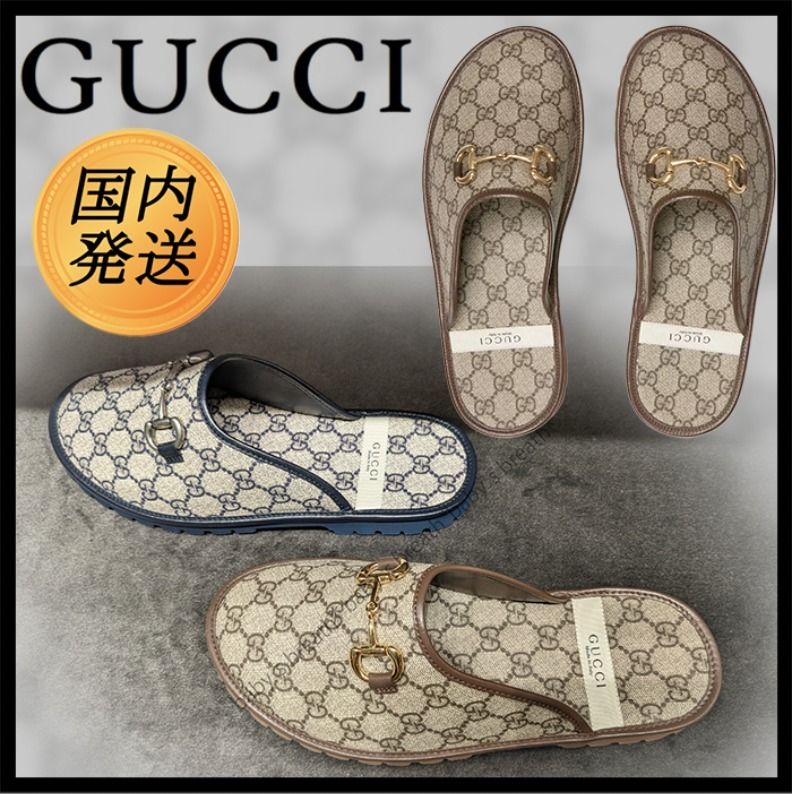国内発送☆GUCCI】ホースビット付き メンズ スリッパ (GUCCI/サンダル