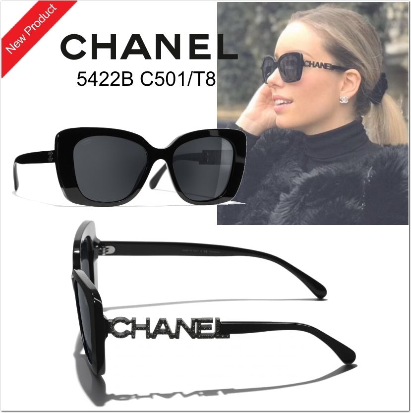 新作♡CHANEL 5422B ブラックロゴサングラス 【関税込】 (CHANEL