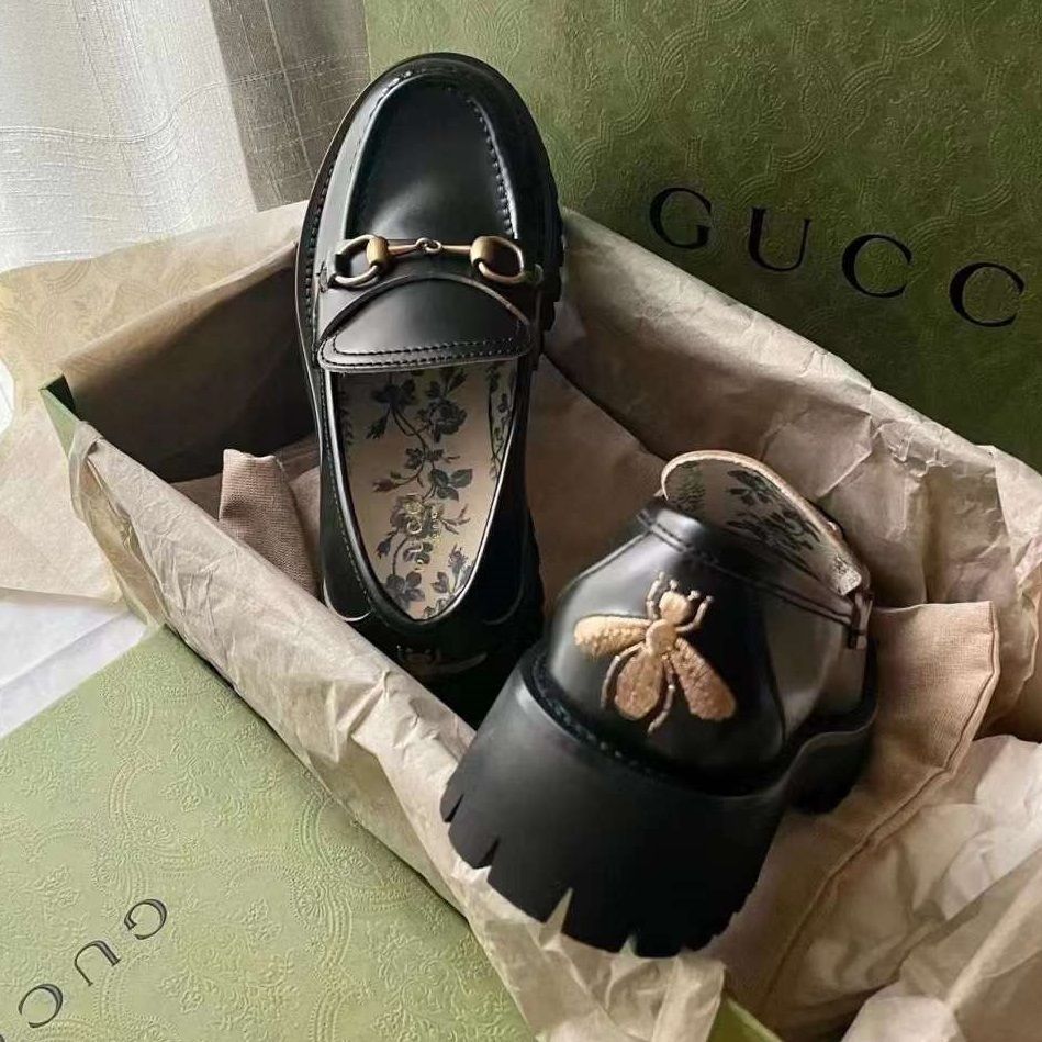 GUCCI】グッチ ホースビット ローファー レザー ラグソール (GUCCI