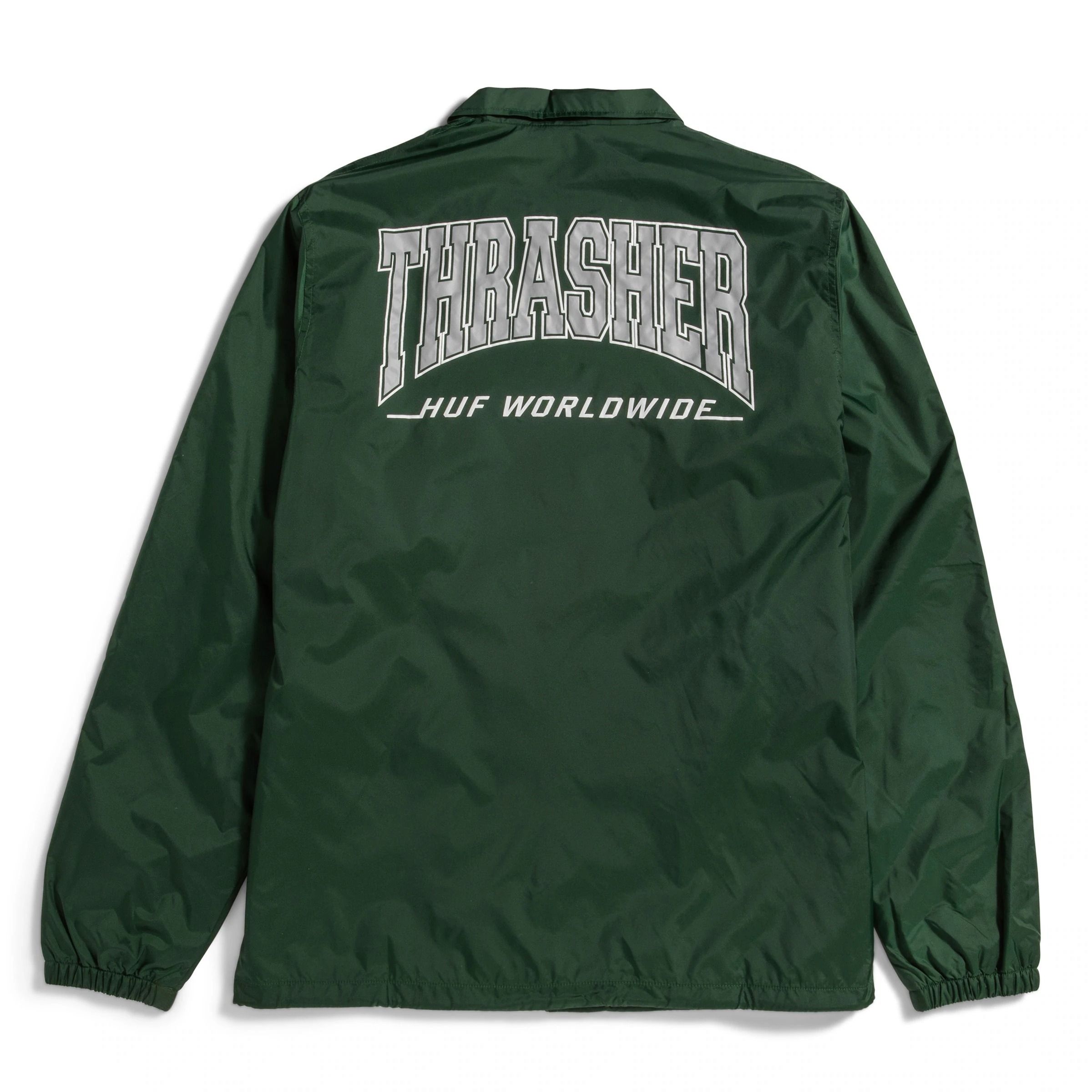 HUF X THRASHER コラボ スプリット ナイロン コーチジャケット (HUF