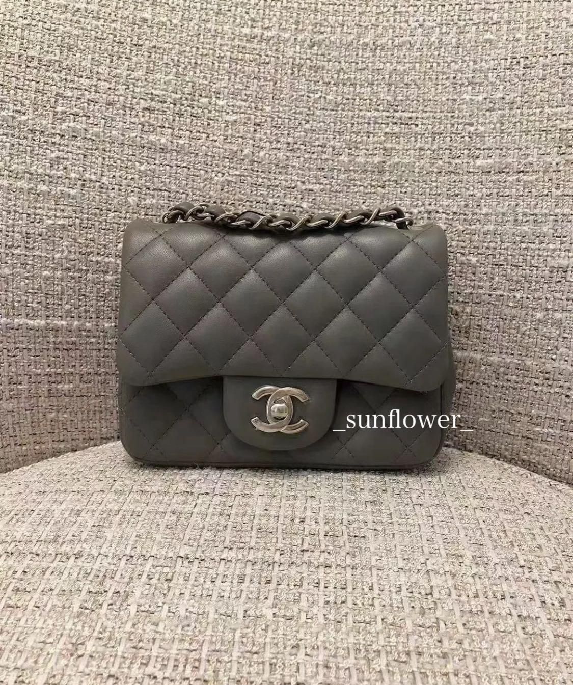 シャネル 22A♪ マトラッセ ミニフラップバッグ グレー (CHANEL