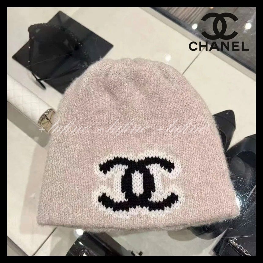 コーデにアクセントに♪メンズOK！】CHANEL カシミア ニット帽 (CHANEL
