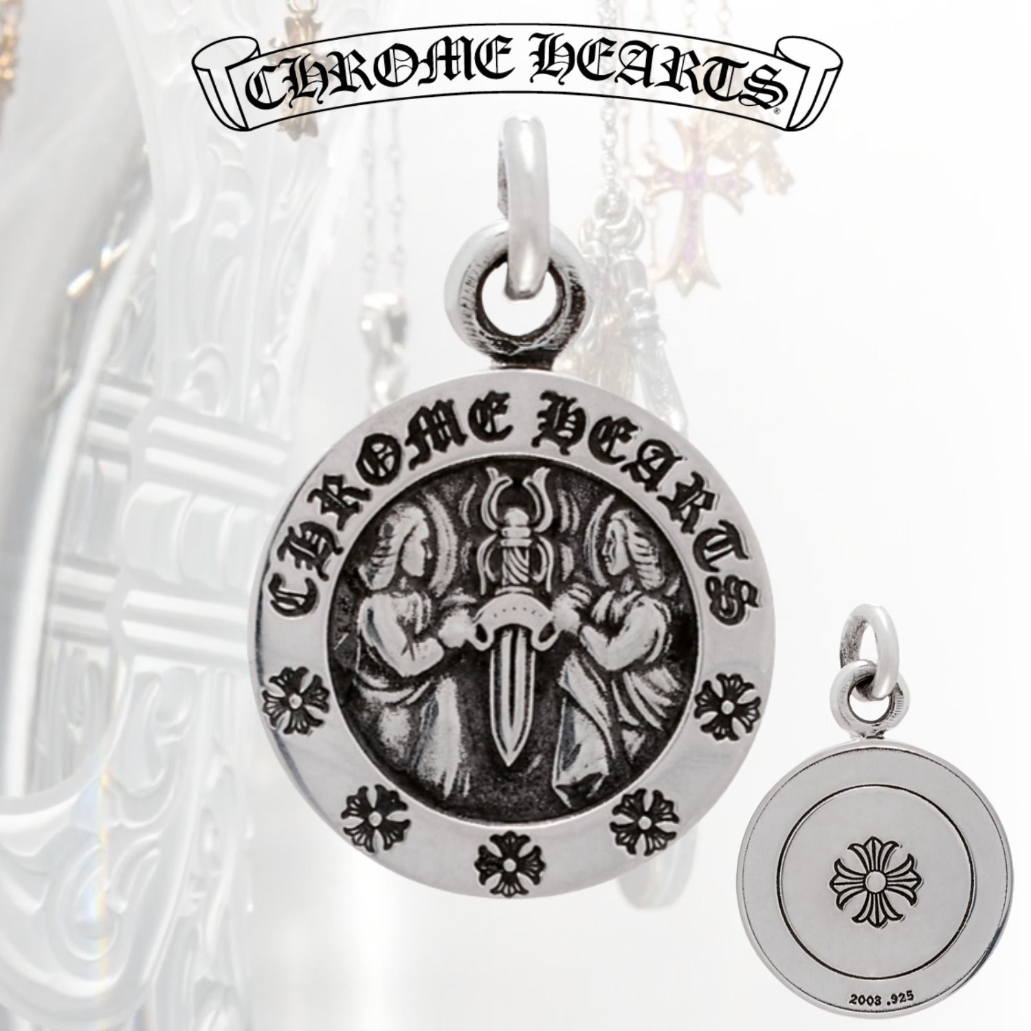 CHROME HEARTS クロムハーツ ANGEL MEDAL メダル チャーム 925 (CHROME