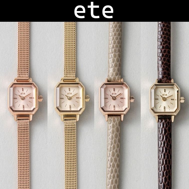 ete 腕時計 ウォッチ オクタゴンフェイス ダイヤモンド 国内発送