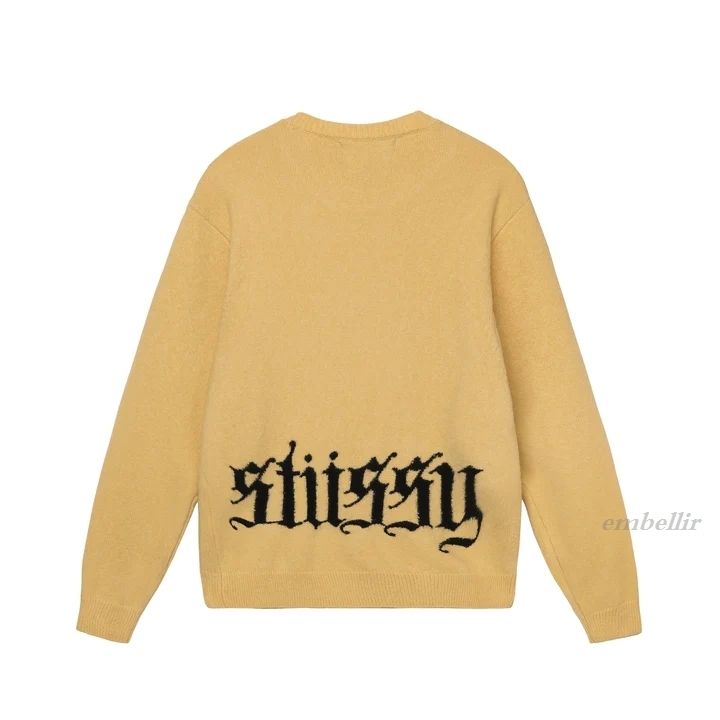 国内発送 関税込 STUSSY GOTHIC SWEATER ゴシック ロゴ セーター