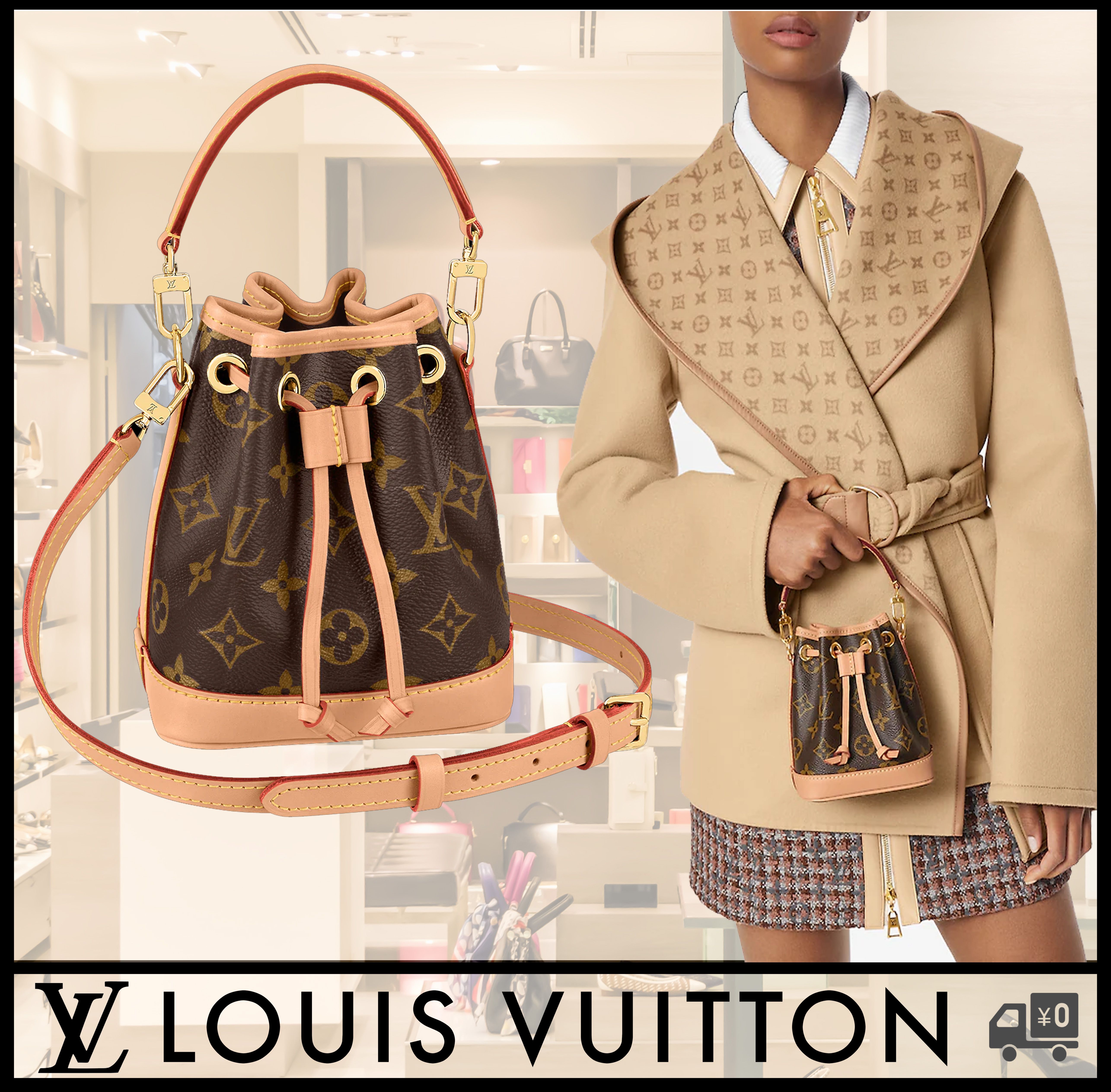 SALE】ルイヴィトン【ナノ・ノエ】ノエ.1ハンドルストラップ付 (Louis