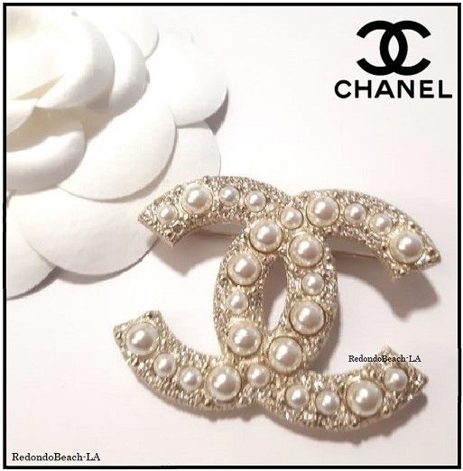 パールとゴールド最高の輝き♪】CHANEL☆ブローチ☆CCロゴ (CHANEL