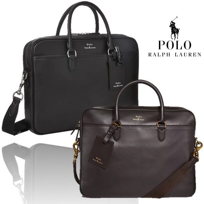 Ralph Lauren 高級スムースレザー 2WAY ビジネスバッグ A4対応 (Ralph
