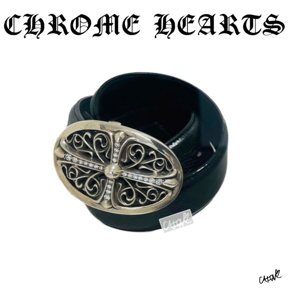 ＋クロムハーツ＋【フローラルクロス/ベルト】◇ダイヤ＆レザー