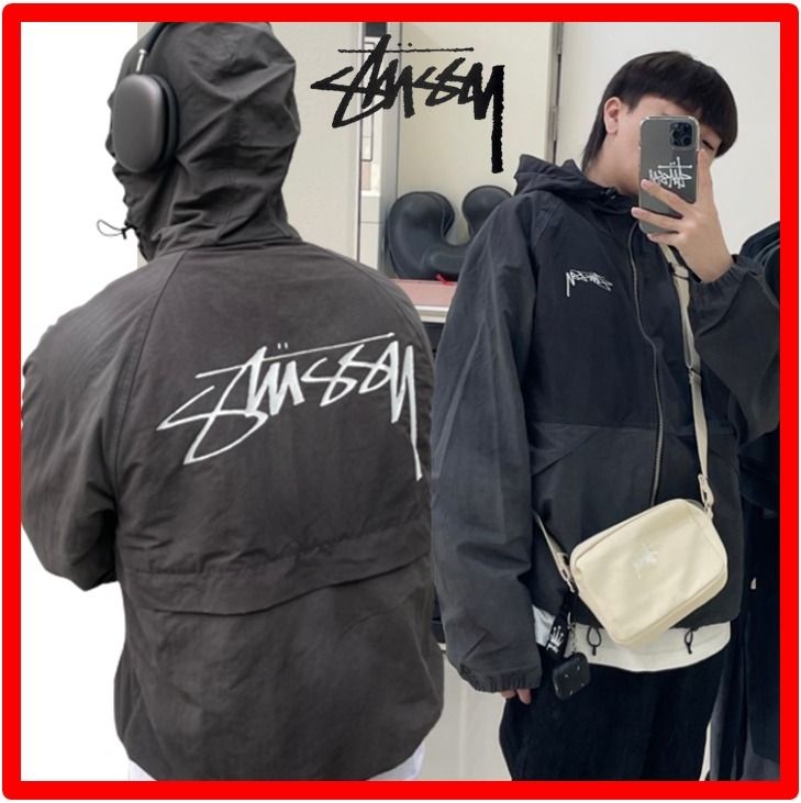 ☆【STUSSY】☆STUSSY Wave Dye Beach Shell Jacke.t Black☆ (STUSSY