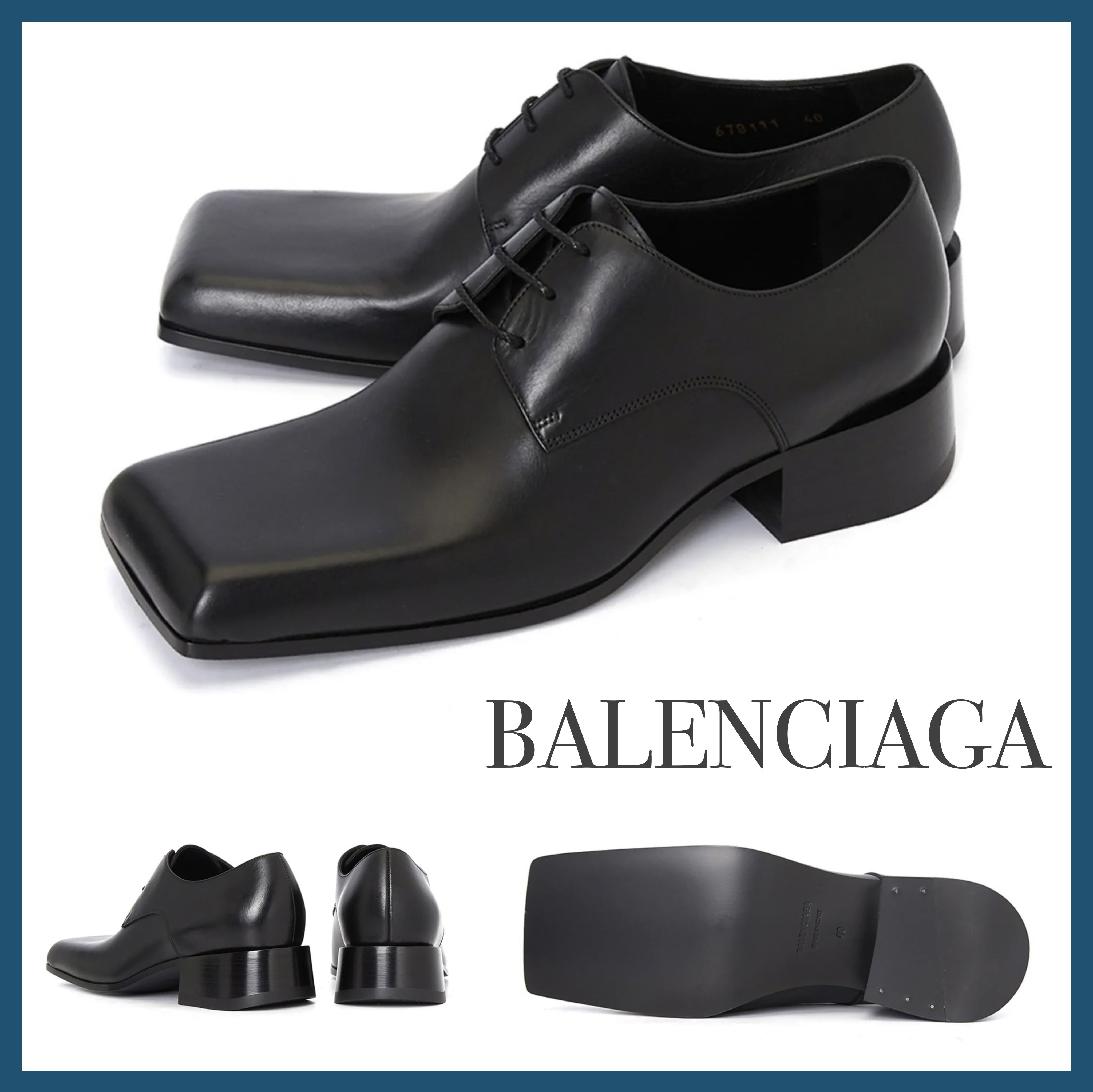 関税込み】☆BALENCIAGA☆ レザー ダービーシューズ ブラック