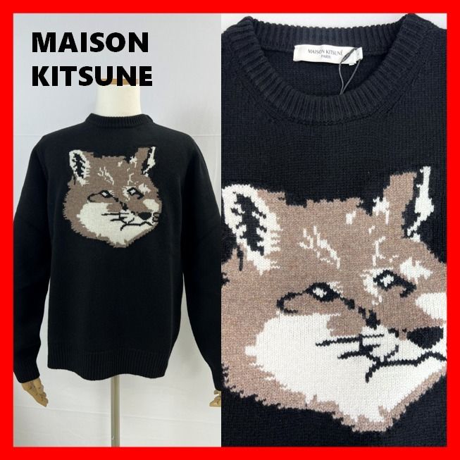 ☆【MAISON KITSUNE】☆Big Fox Head Pullover Kni.t Black☆ (MAISON
