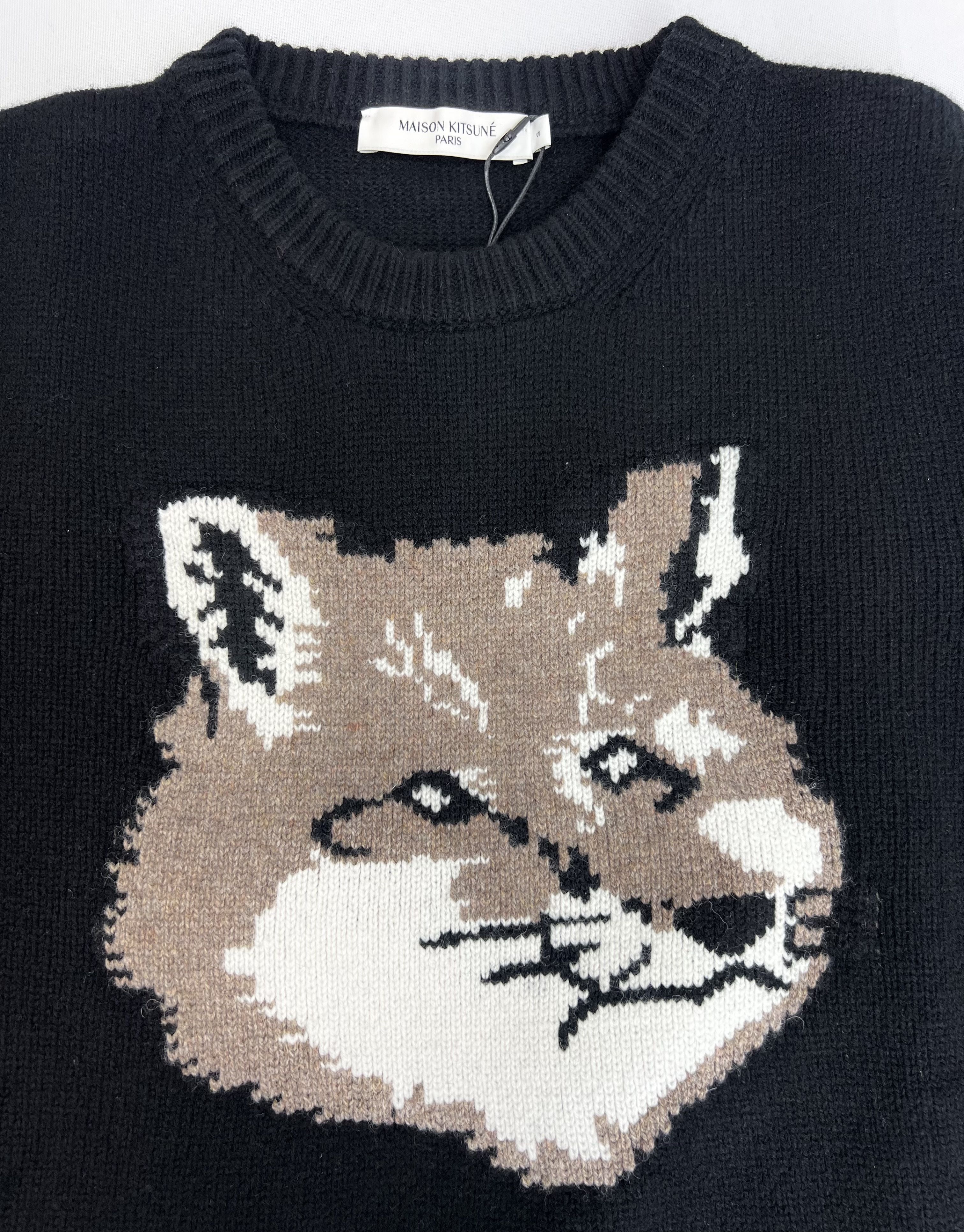 ☆【MAISON KITSUNE】☆Big Fox Head Pullover Kni.t Black☆ (MAISON