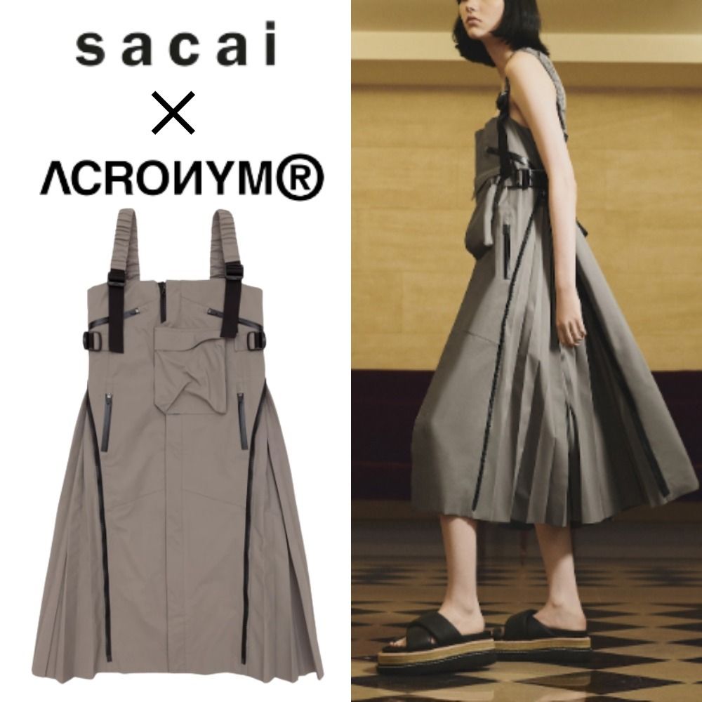 残り僅か!! sacai×ACRONYM ナイロンタフタ ミドル丈 ワンピース (sacai