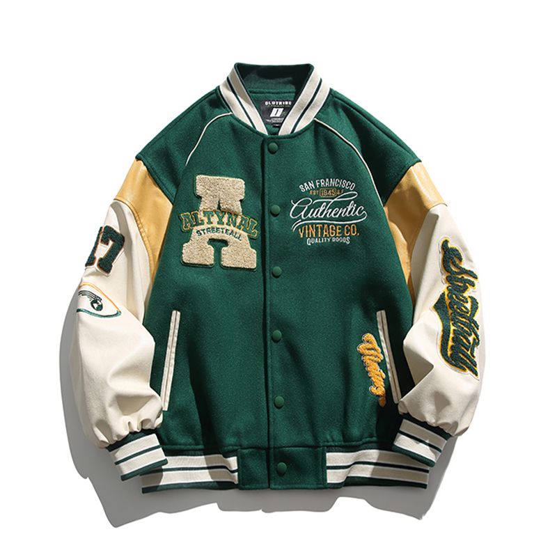 メンズユニセックススタジャンブルゾンジャケット (スタジャン