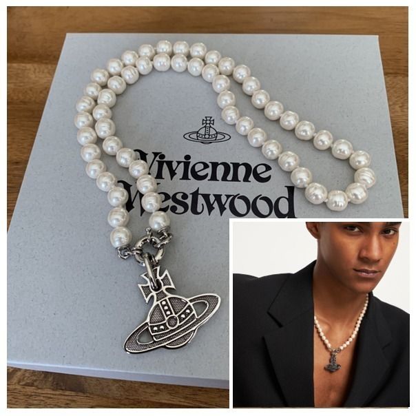 UK発☆Vivienne☆MAN. HILARIO オーブ パールネックレス (Vivienne