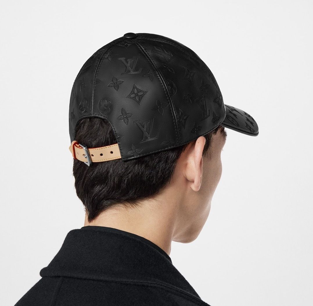 希少 ヴィトン モノグラム 帽子キャップ 黒 レザー スニーカーと