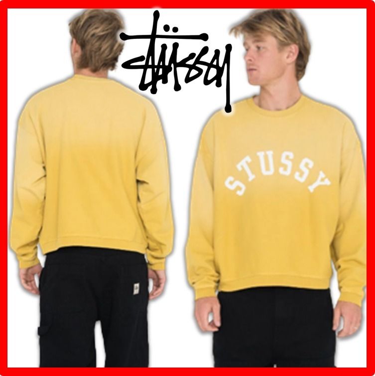 ☆人気☆【STUSSY】☆SUN FADED OVERSIZED CREW☆YELLO.W (STUSSY