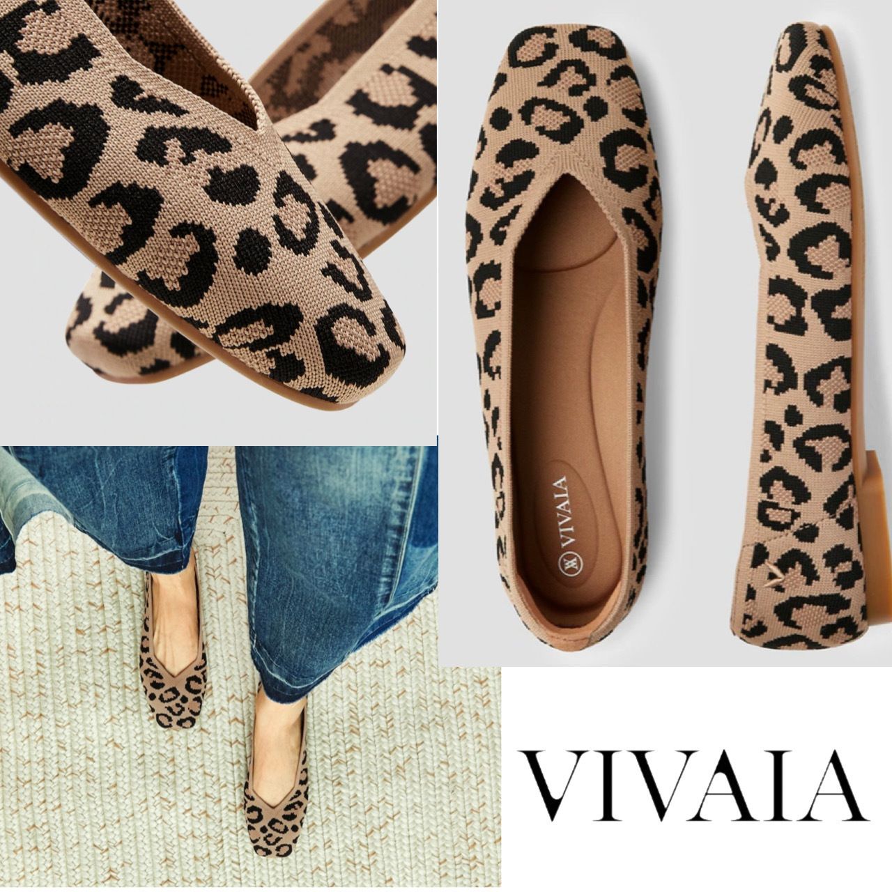 VIVAIA】スクエア 超軽量 フラット シューズ 関税込 (VIVAIA/フラット