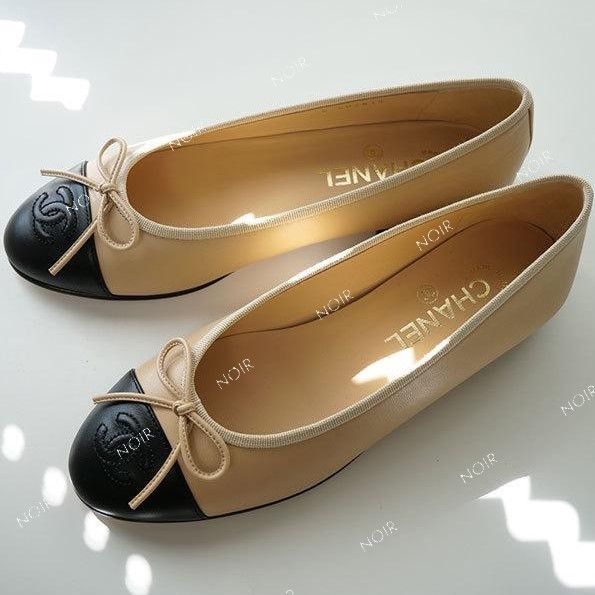 国内発【CHANEL】 バレリーナ おしゃれ バイカラー (CHANEL/バレエ