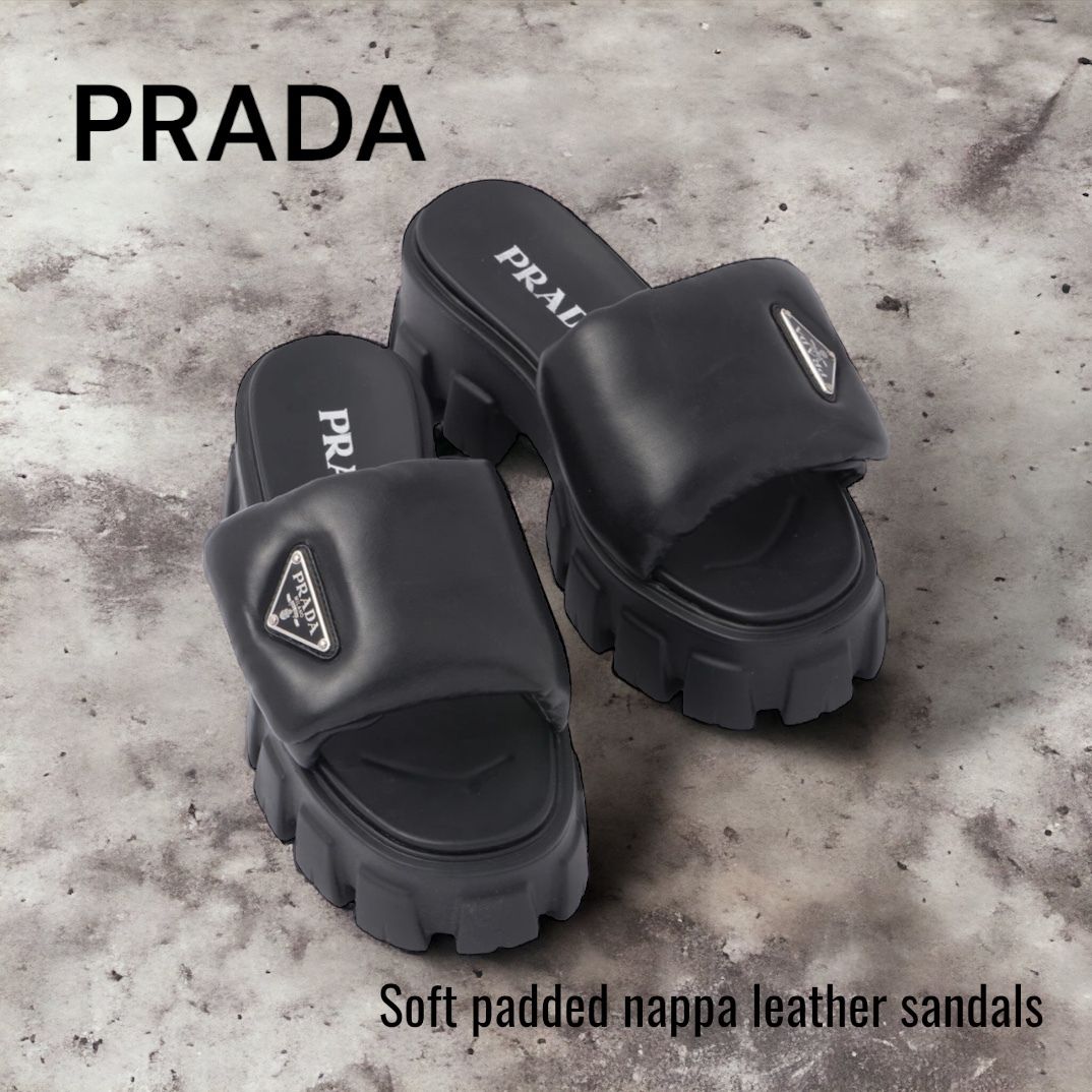 PRADA＊Soft padded nappa leather sandals サンダル＊送料込 (PRADA