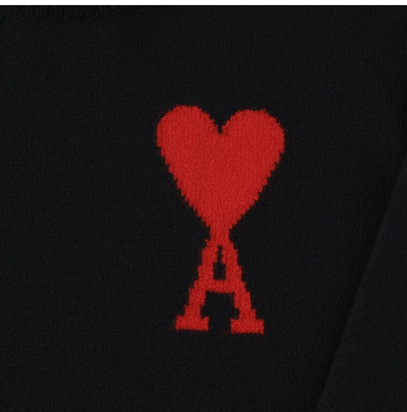 ⭐️Ami Paris⭐️ブラック ロゴレッド 厚手セーター Lサイズ ユニ