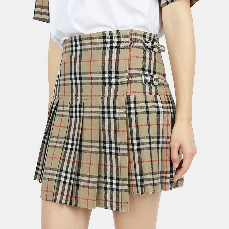 Burberry♢チェック ウール キルト ミニ スカート (Burberry/ミニ