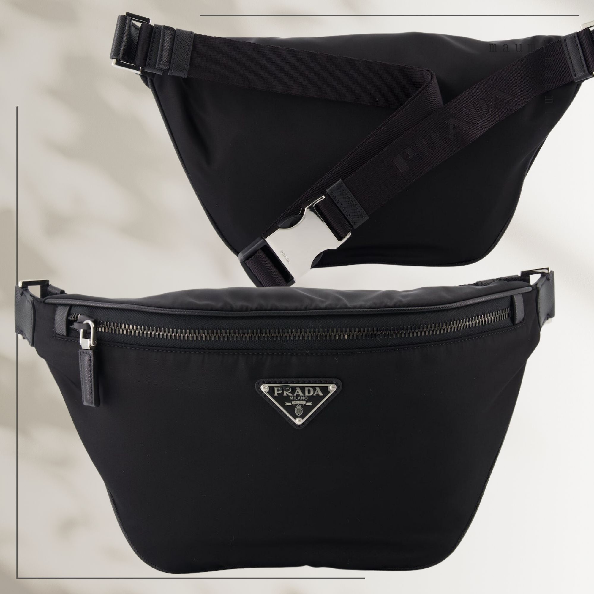 ジャケットに PRADAプラダ ロゴ リナイロン ボディバッグ ベルト