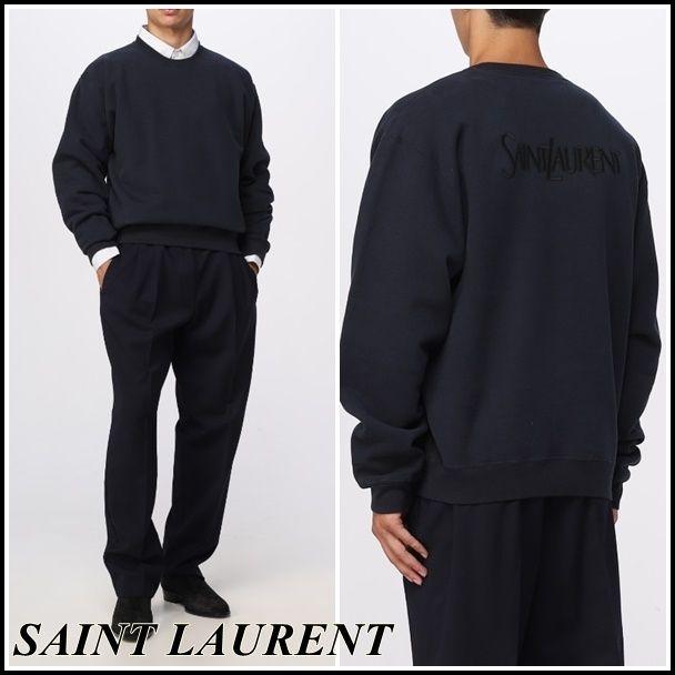 関税込】◇SAINT LAURENT サンローラン◇ロゴ刺繍 スウェット (Saint