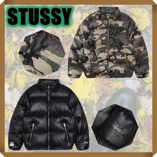 シワ加工◇防寒【STUSSY】DOWN PUFFER WRINKLED NYLON ◇ダウン