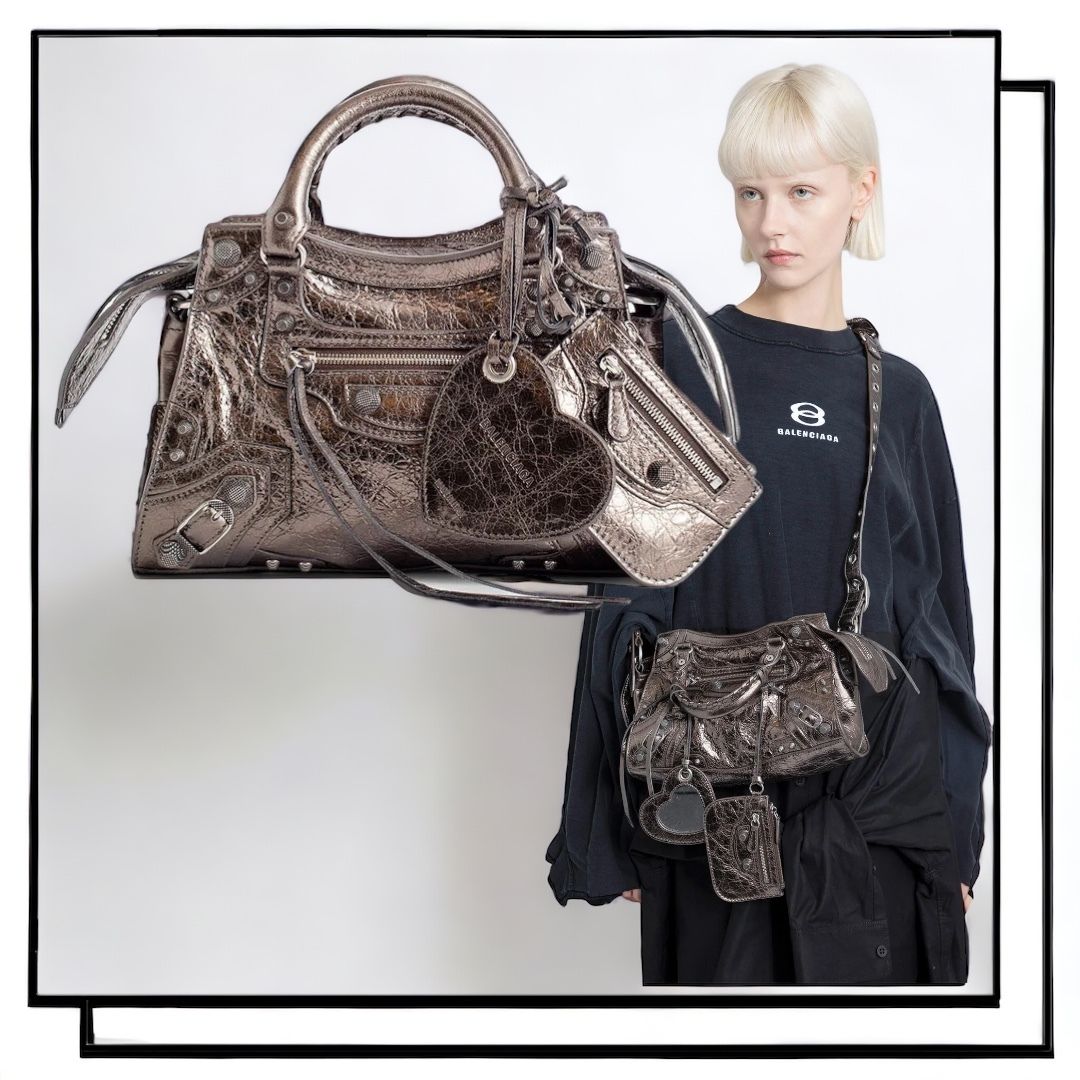 国内発】BALENCIAGA NEO CAGOLE XS ハンドバッグ メタリック