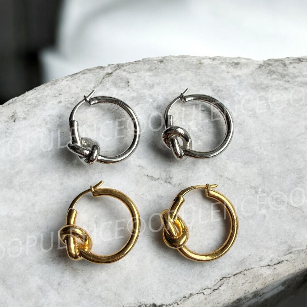 CELINE セリーヌ メンズ ノットスモールフープ ピアス シルバー